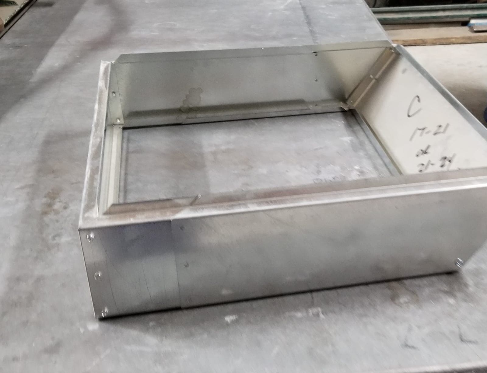 Classic Return Air Box, G90 galvanized steel, fabricated in the shop
